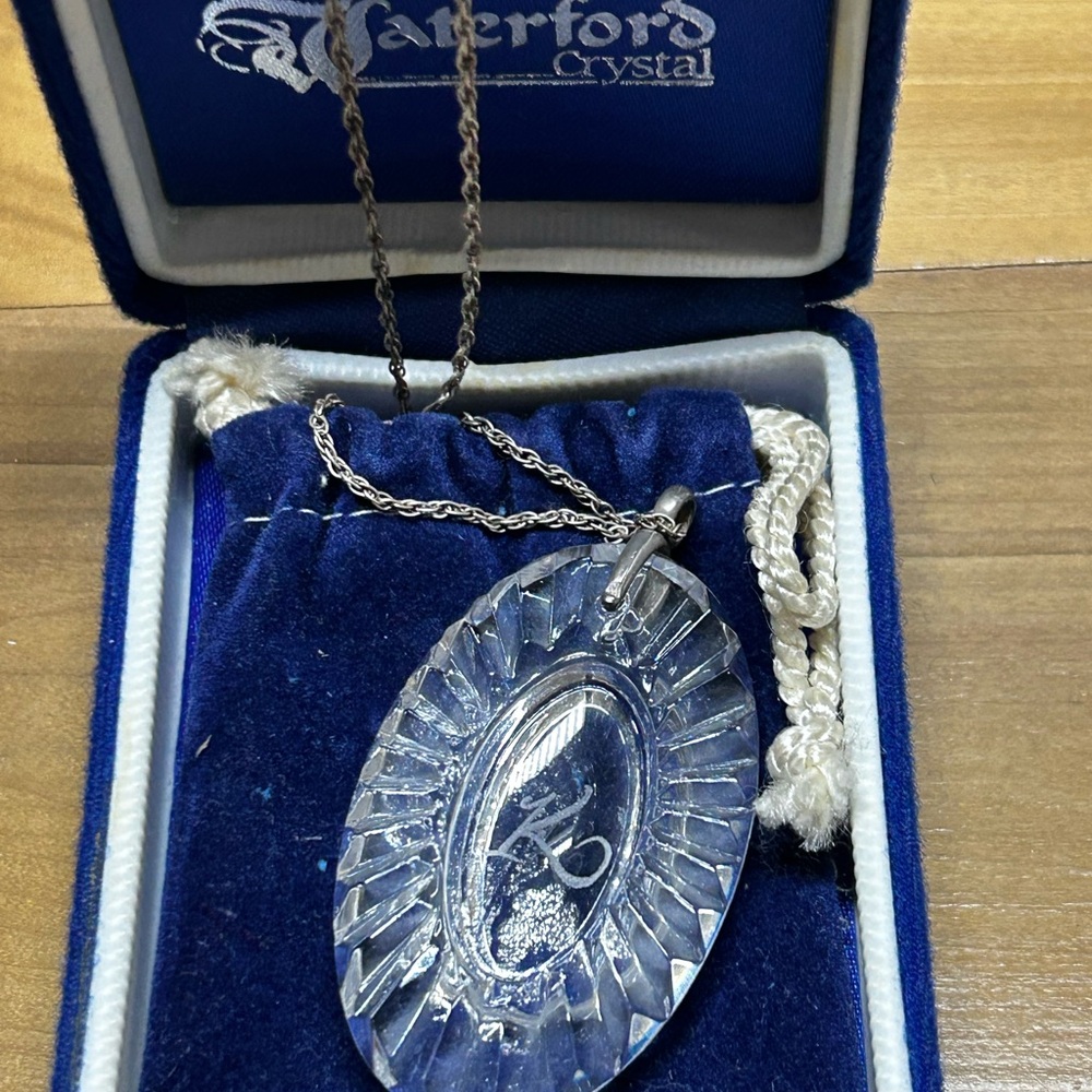 Waterford Crystal Sterling Silver Necklace with Intricate Pendant
